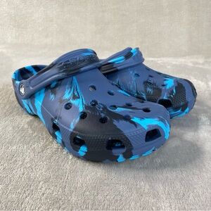 CROCS Classic Kids Clogs Sandals Size 4 Womens 6 Marble Blue Slip On Shoes NEW
